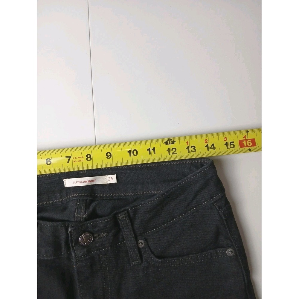 Levis Superlow Bootcut Jeans 26 Women 28x31 Black Levi's Boot Cut New NEW - Picture 10 of 15